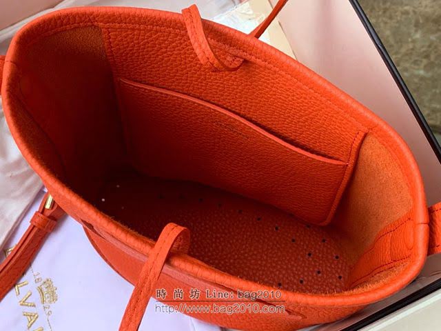 DELVAUX女包 Delvaux Pin春夏系列 進口牛皮 德爾沃女手提包 手拎包 D00315橙紅色mini  fcs1428